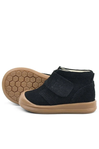 Rakerplus Yoohoo Hakiki Deri Siyah Cırtlı Unisex Bebek Bot - 7