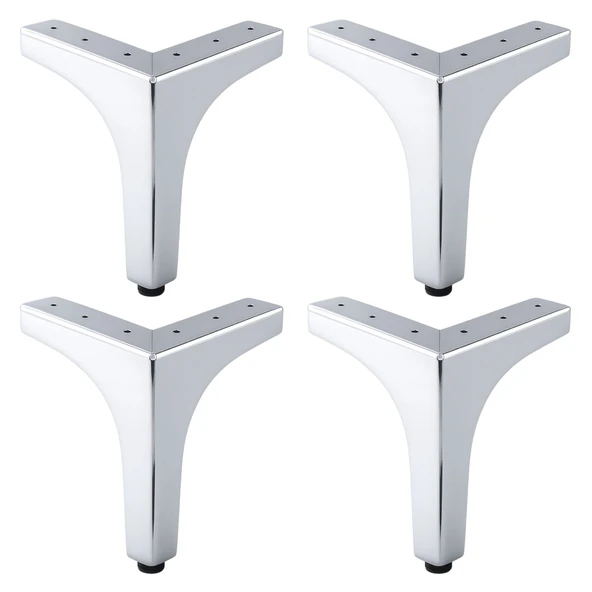 Dekor 17 cm Krom Gümüş 4’lü Metal Mobilya Ayağı Seti Modern Tasarım Koltuk Sehpa Masa TV Ünitesi ürün görseli