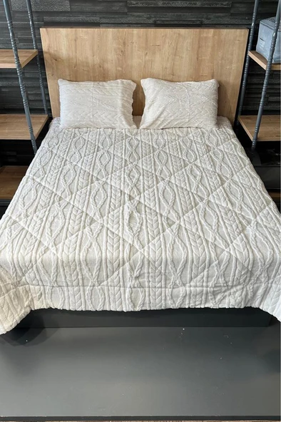 Ivy Çift Kişilik 220x240 cm Yatak Örtüsü Krem ürün görseli