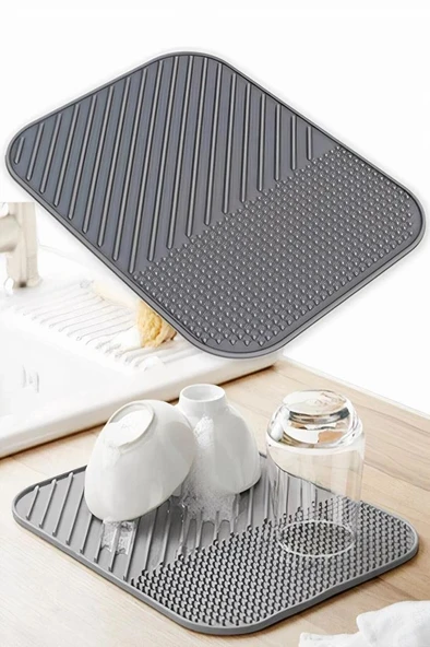 Bulaşık Kurutma Matı Bulaşıklık Su Toplamaz Özellikli Silikon Bulaşık Matı ürün görseli 1