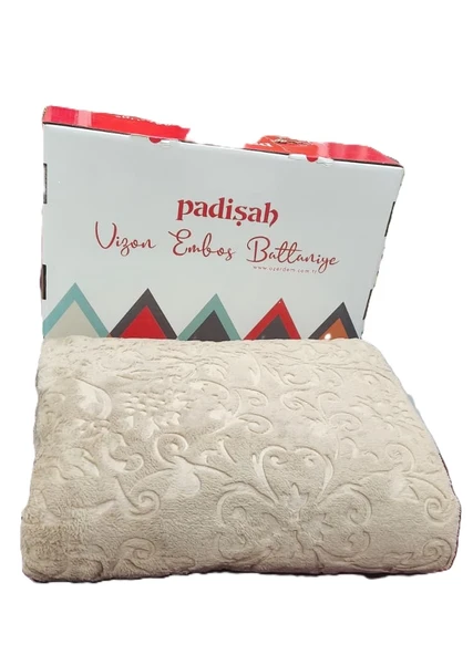PADİŞAH EMBOSS ÇİFT KİŞİLİK BATTANİYE VİZON - Resim 3