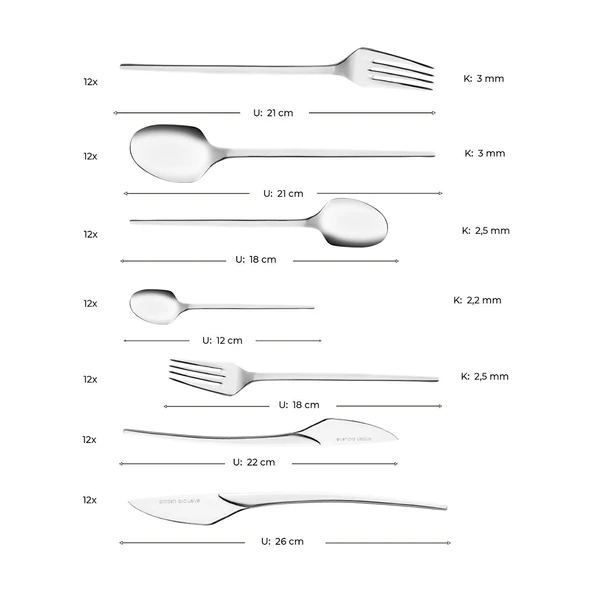 Emsan Fair 84 Parça 12 Kişilik Kutulu Çatal Kaşık Bıçak Takımı - Resim 5