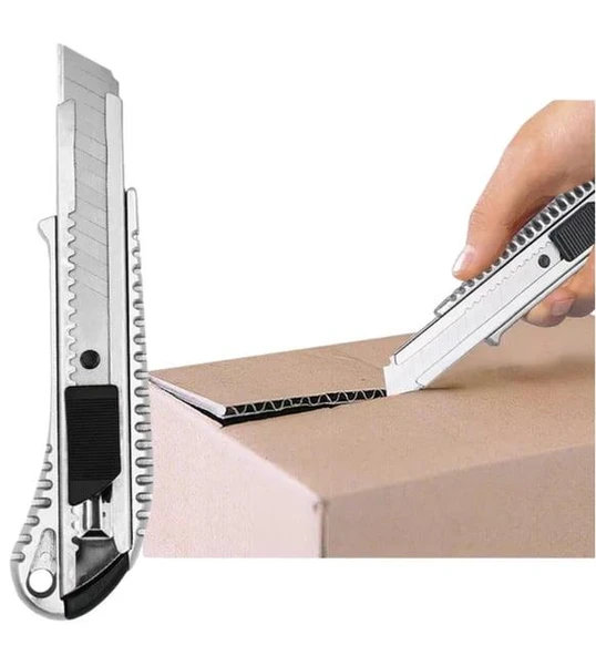 POWERMASTER 18X0.5MM ALÜMİNYUM GÖVDE METAL MAKET BIÇAĞI - Resim 2