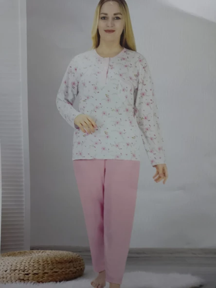 KADIN UZUN KOLLU XL PENYE PİJAMA TAKIMI ürün görseli