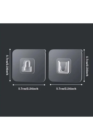 NACTUMU 10’lu Güçlü Yapışkanlı Kanca  Delme Gerektirmeden, İz Bırakmadan, Su Geçirmez, Banyo ve Mutfak İçin Çok Fonksiyonlu Duvar Asma Kancası - 3