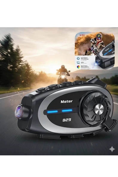 Blic Q29 Kask İntercom 1080P Kamera Seti 2X Eşleşmeli 1500mAh Uzun Pil Ömrü Suya Dayanıklı - 6