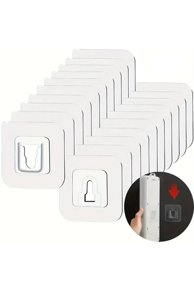 NACTUMU 10’lu Güçlü Yapışkanlı Kanca  Delme Gerektirmeden, İz Bırakmadan, Su Geçirmez, Banyo ve Mutfak İçin Çok Fonksiyonlu Duvar Asma Kancası - 2