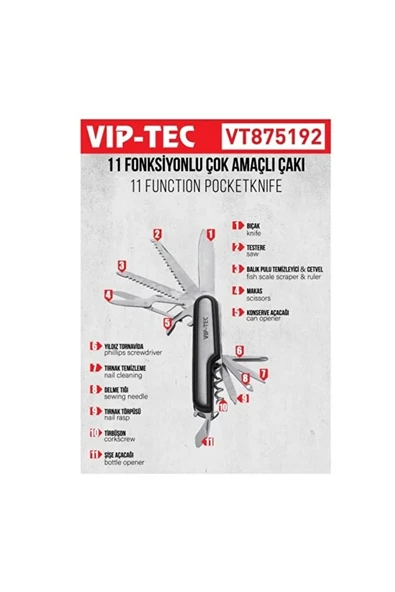 11 Fonksiyonlu Metal Gövde Çok Amaçlı Çakı - Resim 2