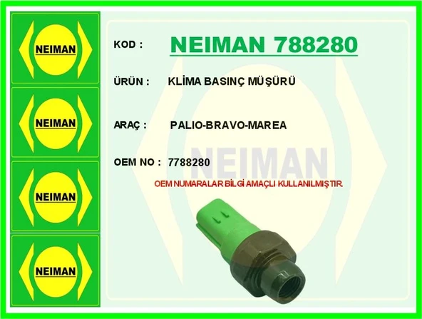 KLİMA BASINÇ MÜŞÜRÜ PALIO-BRAVO-MAREA 7788280 ürün görseli