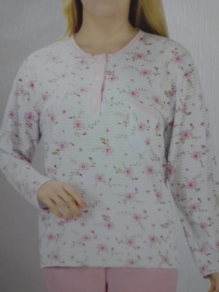 KADIN UZUN KOLLU LARGE PİJAMA TAKIMI - Resim 3