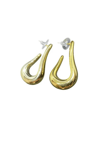 Altın Renk Dokulu Özel Tasarım Şık 316L Hafif Çelik Küpe | Özel Günler, Modern ve Şık Tasarım ürün görseli 1