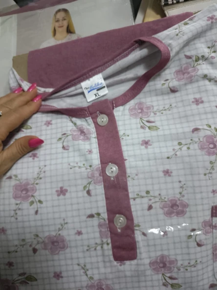 KADIN UZUN KOLLU LARGE PİJAMA TAKIMI - Resim 2