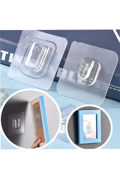 NACTUMU 10’lu Güçlü Yapışkanlı Kanca  Delme Gerektirmeden, İz Bırakmadan, Su Geçirmez, Banyo ve Mutfak İçin Çok Fonksiyonlu Duvar Asma Kancası - 4