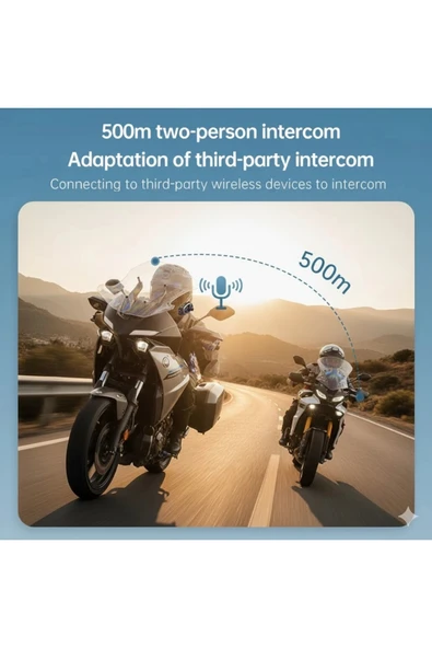 Blic Q29 Kask İntercom 1080P Kamera Seti 2X Eşleşmeli 1500mAh Uzun Pil Ömrü Suya Dayanıklı - 4