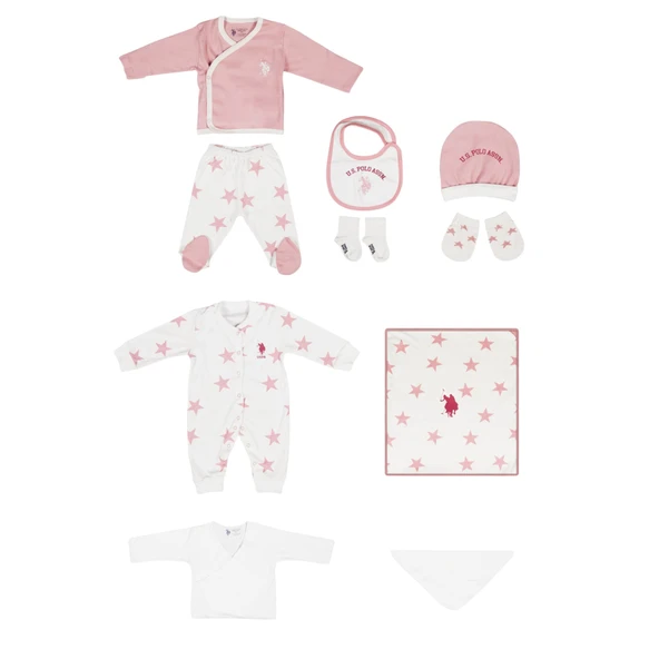 Lisanslı Pudra Kız Bebek 10'lu Hastane Çıkış Seti ürün görseli
