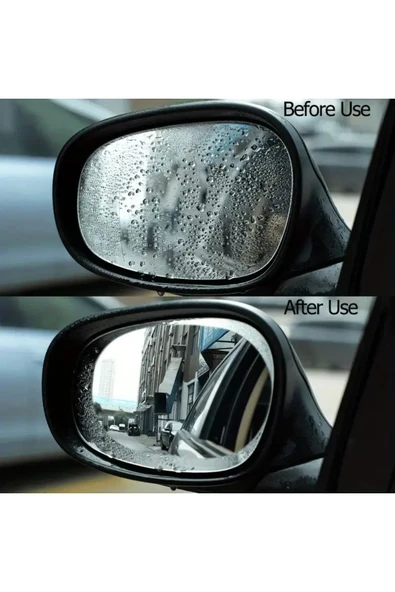 NACTUMU 2’li Araç Arka Görüş Aynası Filmi  Anti-Yağmur, Sis Önleyici ve Su Geçirmez PET Koruyucu - 3