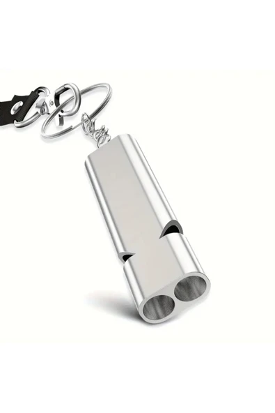 NACTUMU Yüksek Frekanslı Çift Delikli Metal Düdük  Açık Hava Kamp, Acil Durum ve Hayatta Kalma Aracı - 4