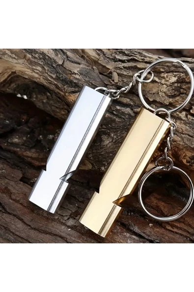 NACTUMU Yüksek Frekanslı Çift Delikli Metal Düdük  Açık Hava Kamp, Acil Durum ve Hayatta Kalma Aracı - 5