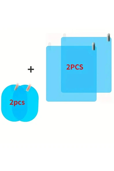 NACTUMU 4’lü Plastik Araç Yağmur ve Sis Önleyici Film  Su Geçirmez Ayna ve Pencere Koruyucu, Oto Aksesuarı - 3