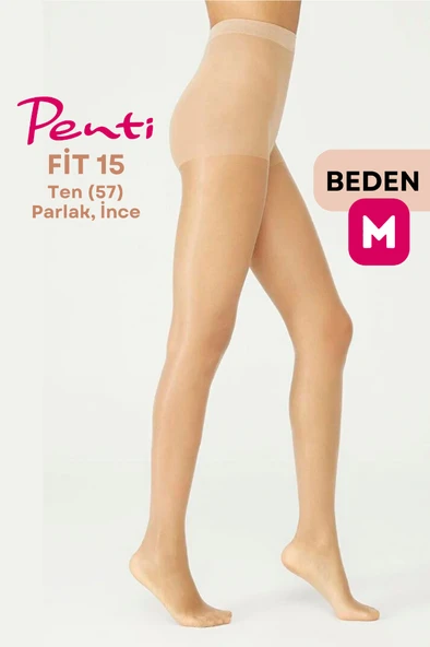 Penti Fit 15 Den Parlak İnce Külotlu Çorap Ten/Nude (57) - 2 Numara Medium