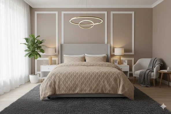 JAKARLI  SAKALLI YATAK ÖRTÜSÜ TEK KİŞİLİK EVA CAPUCCİNO ürün görseli