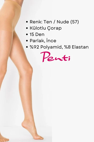 Penti Fit 15 Den Parlak İnce Külotlu Çorap Ten/Nude (57) - 2 Numara Medium - 2