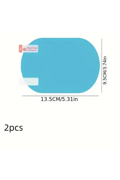 NACTUMU 2’li Araç Arka Görüş Aynası Filmi  Anti-Yağmur, Sis Önleyici ve Su Geçirmez PET Koruyucu - 7