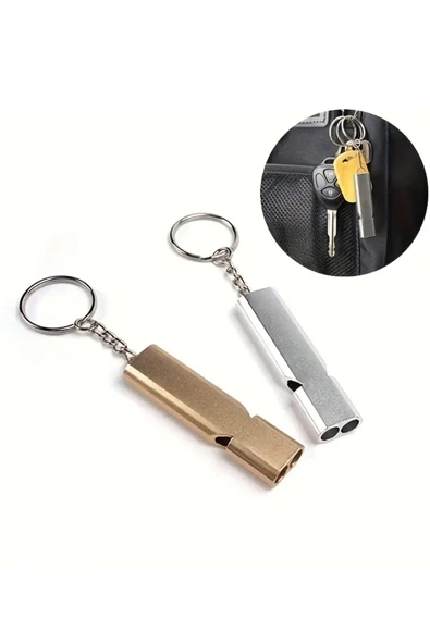 NACTUMU Yüksek Frekanslı Çift Delikli Metal Düdük  Açık Hava Kamp, Acil Durum ve Hayatta Kalma Aracı