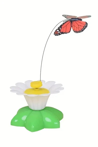 NACTUMU Etkileşimli Dönen Kelebek Kedi Oyuncağı Pilsiz, Otomatik Hareketli Tüygezer ile İç Mekan Eğlencesi, Yavru Kediler İçin