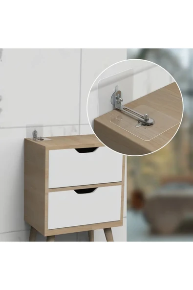 NACTUMU Şeffaf No-Drill Mobilya Çivisi Kendinden Yapışkanlı, Anti-Tip Tasarımlı ve Dayanıklı, Kitaplık, TV ve Dolap Sabitleme İçin - Resim 2