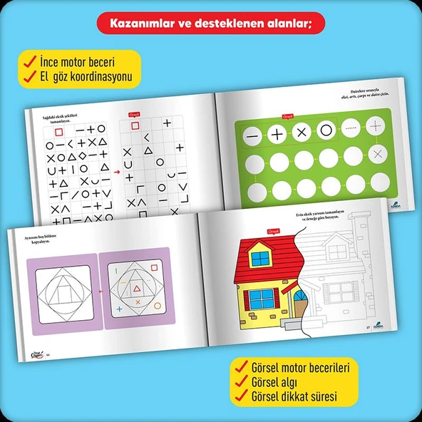 Dikkatli Çizgiler - Okuldan Önce Serisi (5-7 Yaş A-B-C) - Resim 4