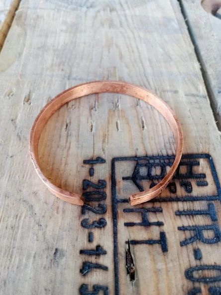 Bakır Bileklik İşlemeli "Motifli" - Resim 4