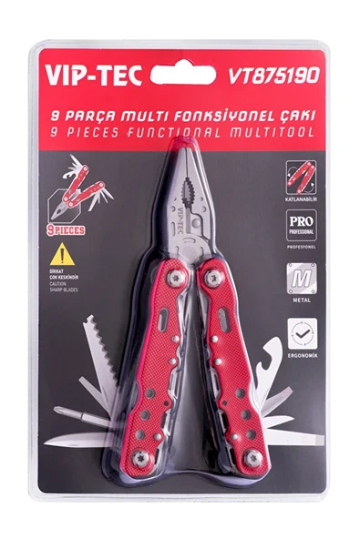 9 Fonksiyonlu Çok Amaçlı Katlanır Çakı/Pense Seti - Resim 3