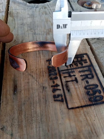 Bakır Bileklik İşlemeli "Motifli" - Resim 7