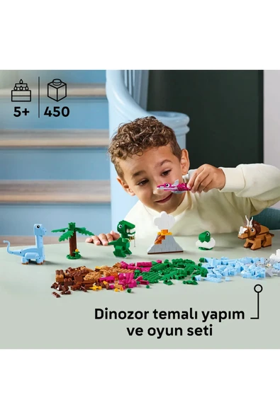 ® Classic Yaratıcı Dinozorlar 11041 - 5+ Çocuklar için Yaratıcı Oyuncak Yapım Seti (450P) - 5