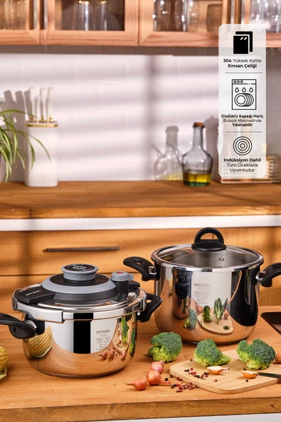 Vera Düdüklü Tencere Seti 4 6 litre Siyah