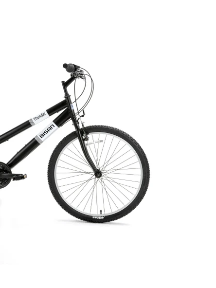 Bisan Thunder 24 V Fren 18 Vites 24 Jant Dağ Bisikleti Siyah Beyaz 42 Kadro - Resim 2