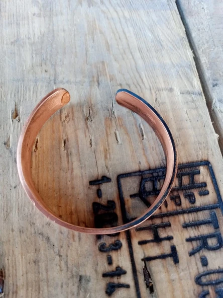 Bakır Bileklik İşlemeli "Motifli" - Resim 3