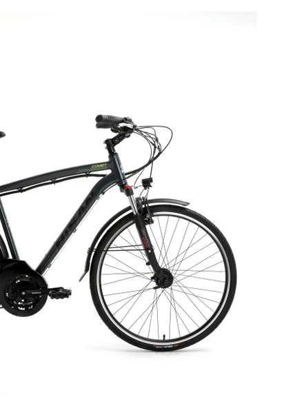 Bisan Comet V Fren 21 Vites 26 Jant Elektrikli Şehir Bisikleti Parlak Gri Sarı 48 Kadro - Resim 2