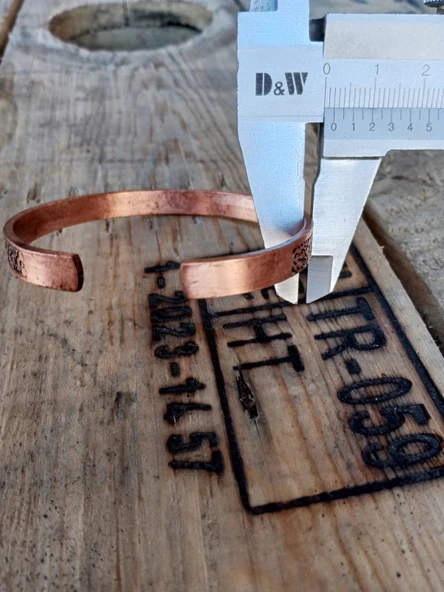 Bakır Bileklik İşlemeli "Motifli" - Resim 8