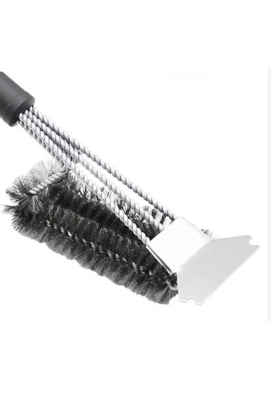 NACTUMU Paslanmaz Çelik BBQ Mangal Temizleme Fırçası 45 CM Uzun Sap ve Esnek Tel ile - Resim 5