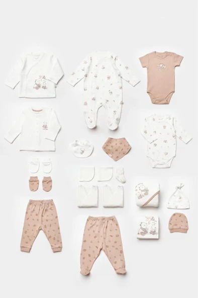 Biorganic %100 Pamuk 20 Li Hastane Çıkış Seti Mocha BİOR.MCH.84029