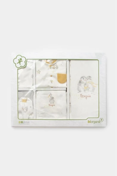 Biorganic %100 Pamuk Penguen Desenli 10 Lu Hastane Çıkış Seti BİOR.EKR.63238 - 3