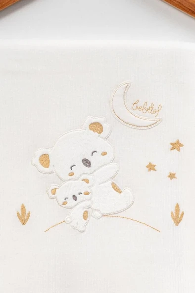 Bebitof %100 Pamuk Sevimli Yavru Koala Desenli 10 Parça Kutulu Yenidoğan Hastane Çıkışı Zıbın Seti Ekru BBTF.EKR.10131 - 3