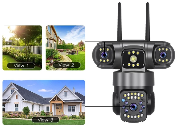 O-KAM 6030 256GB 3 Kamera 3 Görüntü 15MP (5MP+5MP+5MP)  Gece Görüş Wifi Sesli Konuşma Türkçe - 8