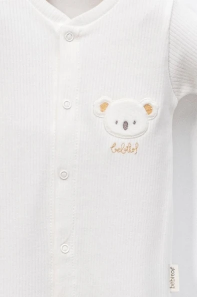 Bebitof  %100 Pamuk Sevimli Yavru Koala Desenli 10 Parça Kutulu Yenidoğan Hastane Çıkışı Zıbın Seti Ekru BBTF.EKR.10131 - 4