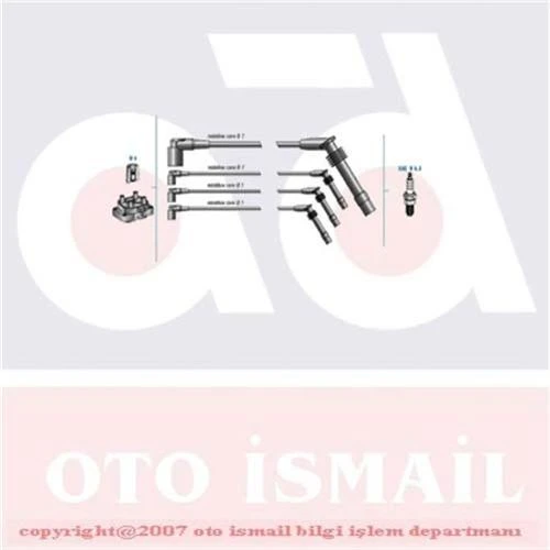 BUJİ KABLOSU TAKIMI OPEL CORSA B-COMBO B 1993-2000 1.2-1.4İ C12NZ-12NZ-C14NZ 90510857 1612606 ürün görseli 1
