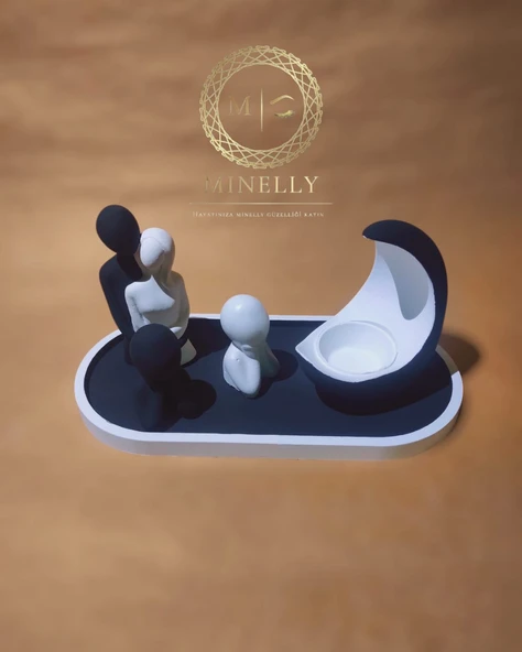 Minelly Özel Tasarım Beşiktaş Aile Ay Işığı Seti - 2