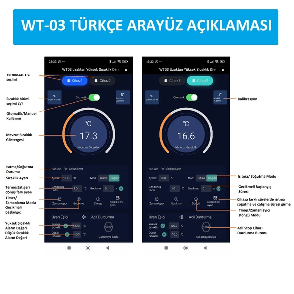 Yate10 WT-03 Dual Smart 12/24/220v Akıllı WİFİ Termostat/Timer - 3
