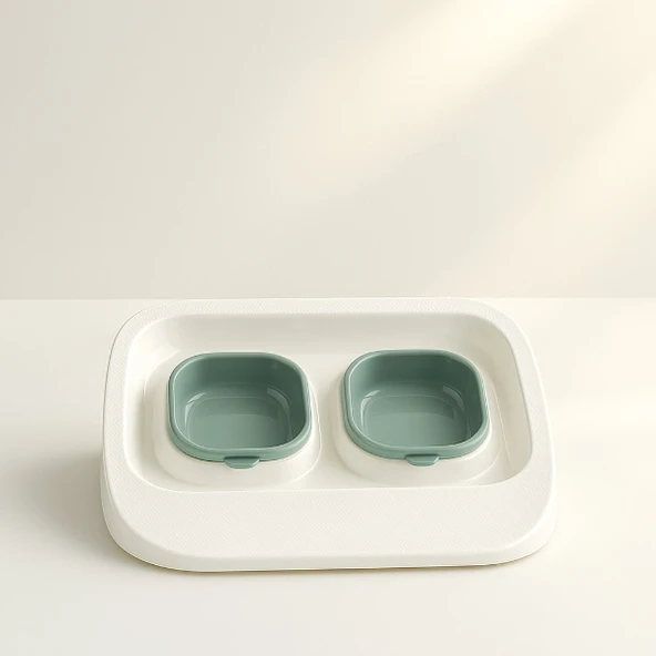 Mikopet Yeşil 2'si 1 Arada Mama Ve Su Kabı - Resim 4